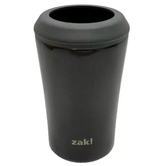 Zak! Designs 4-In-1 Can Cooler 13 oz. Bottle Cool Black Stainless NIP 2020-2021 - Picture 1 of 10